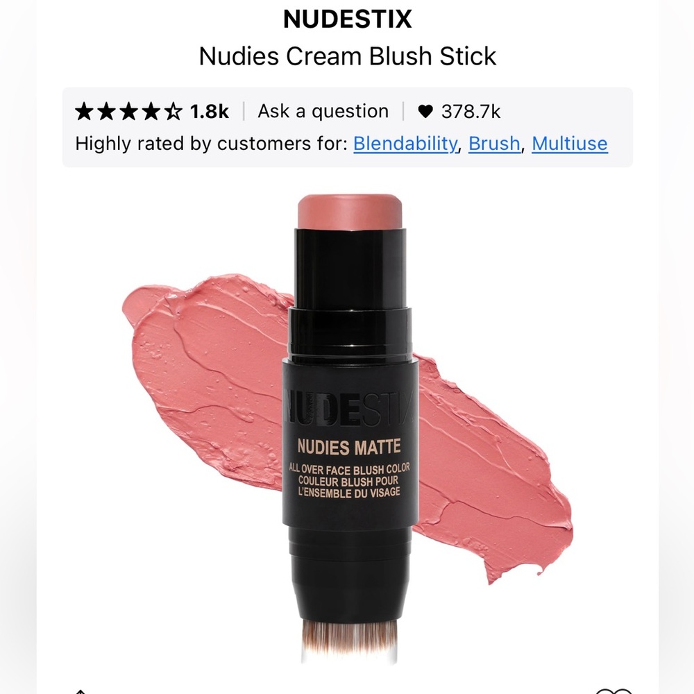 NUDESTIX cream Blush stick Creamy Buildable Formula naughty n spice